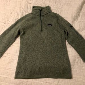 Patagonia heather green better sweater quarter zip